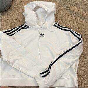 Adidas White Hoodie with Black Accents